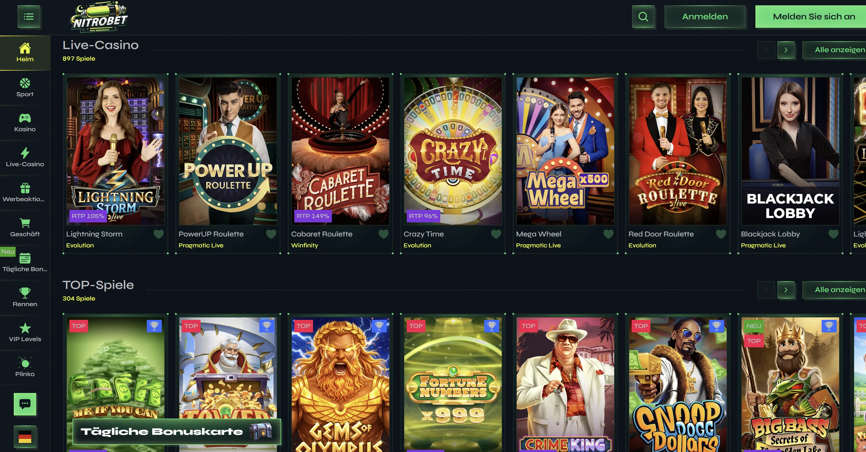 Nitrobet Casino Spiele
